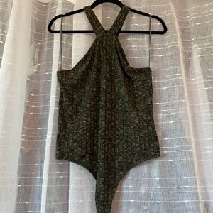 EXPRESS Rib-knit Halter Bodysuit
